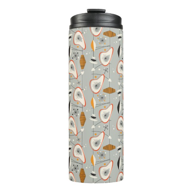 Geometric Teal & Blue Pattern Thermal Tumbler (Front)