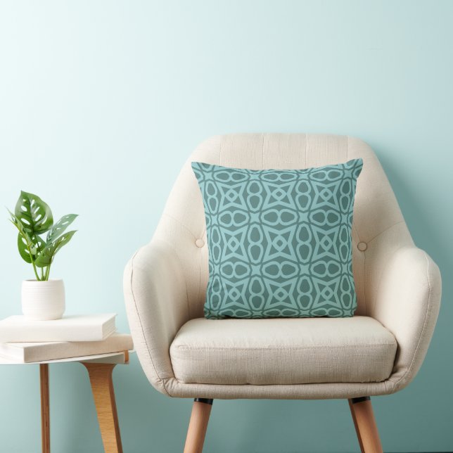 Geometric Teal Throw Pillow (Chair)