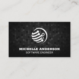 Geometric   Tech Circuit Globe Business Card