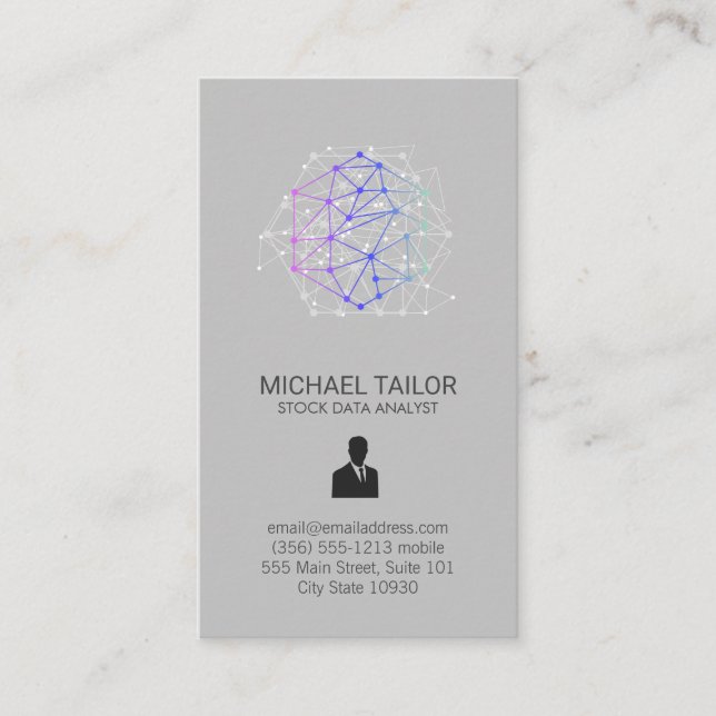 Geometric | Tech Networking Data Analyst Business Card (Front)