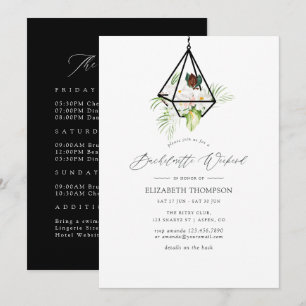 Geometric Terrarium Floral Bachelorette Weekend Invitation