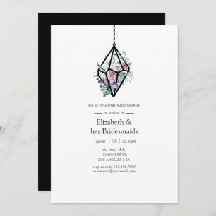 Geometric Terrarium Floral Bridesmaids Luncheon Invitation