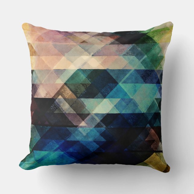 Geometric Textural Colorations Cushion (Front)
