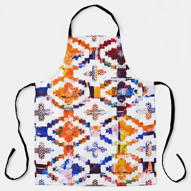 Geometric texture pattern with watercolor effectab apron (Front)