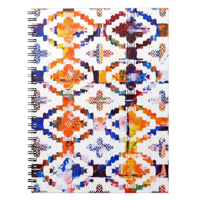 Geometric texture pattern with watercolor effectab notebook (Front)