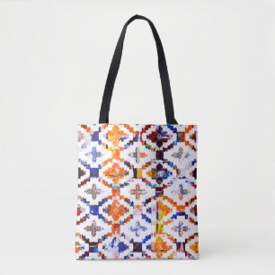 Geometric texture pattern with watercolor effectab tote bag