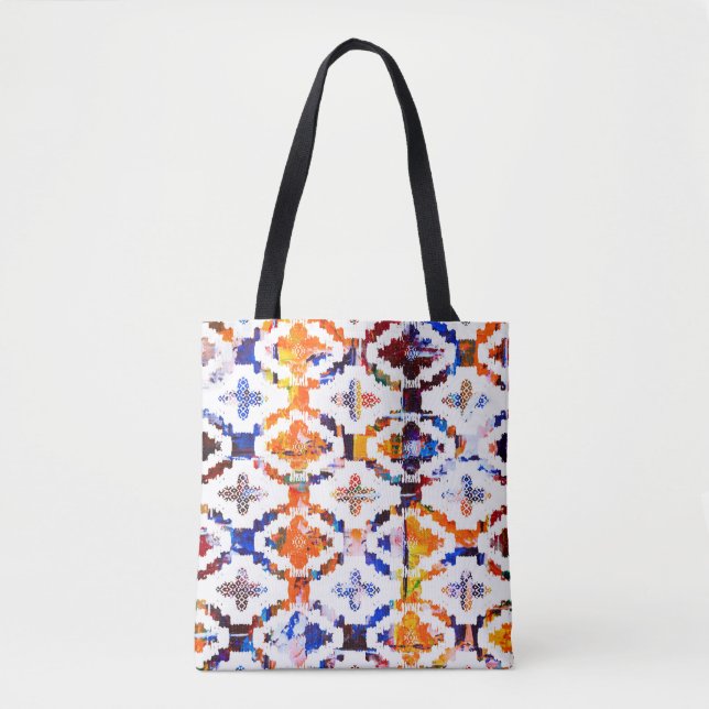 Geometric texture pattern with watercolor effectab tote bag (Front)