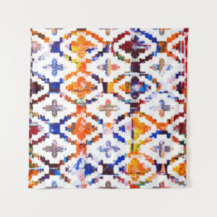 Geometric texture pattern with watercolor tapestry