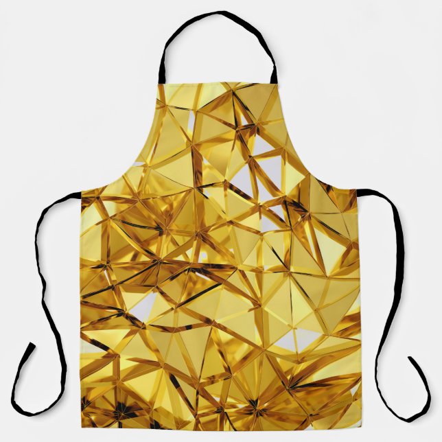 Geometric Three-Dimensional Gold Metal Apron (Front)