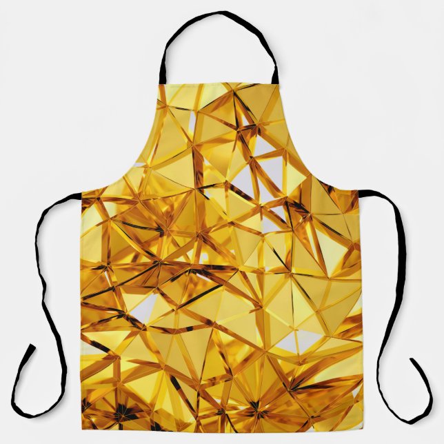 Geometric three dimensional golden metal backgroun apron (Front)
