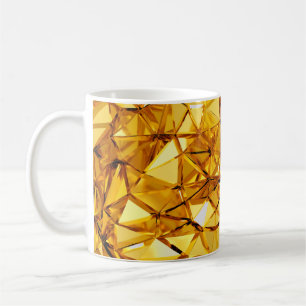 Geometric three dimensional golden metal backgroun coffee mug