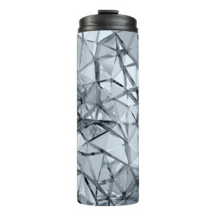 Geometric three dimensional golden metal backgroun thermal tumbler