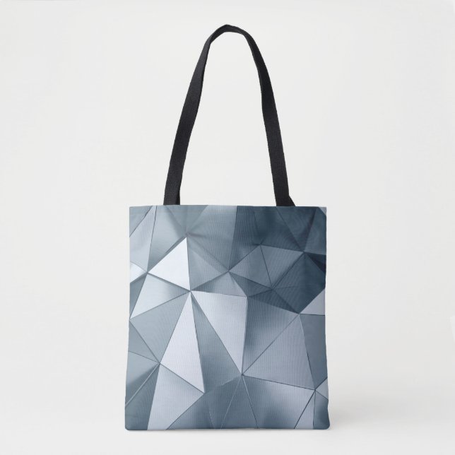 Geometric three dimensional metal background tote bag (Front)