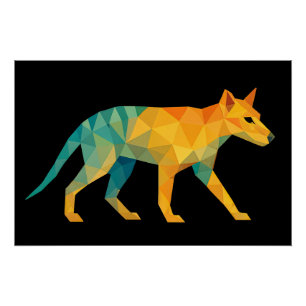 Geometric Thylacine – Polygonal Art of the Tasmani Poster