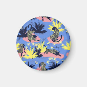 Geometric tiger, leopard: children's pattern. magnet