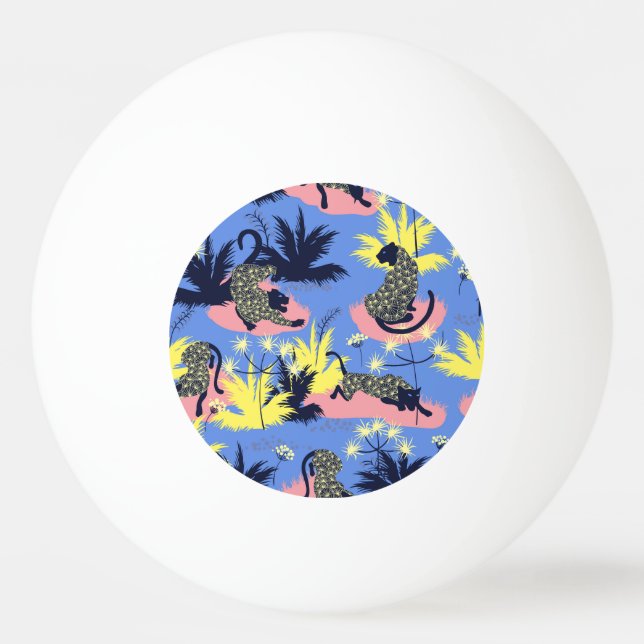 Geometric tiger, leopard: children's pattern. ping pong ball (Front)
