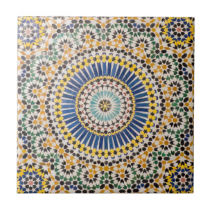 Geometric tile pattern, Morocco