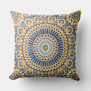 Geometric tile pattern, Morocco Cushion