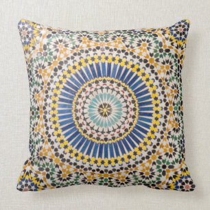Geometric tile pattern, Morocco Cushion