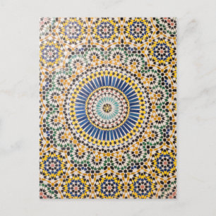 Geometric tile pattern, Morocco Postcard