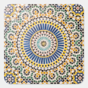 Geometric tile pattern, Morocco Square Sticker