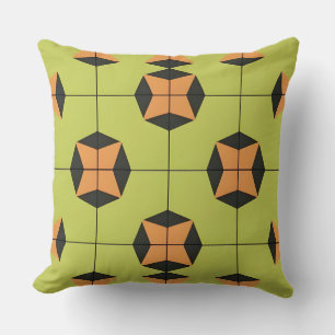 Geometric Tile Pattern with Bright Colours Cushion