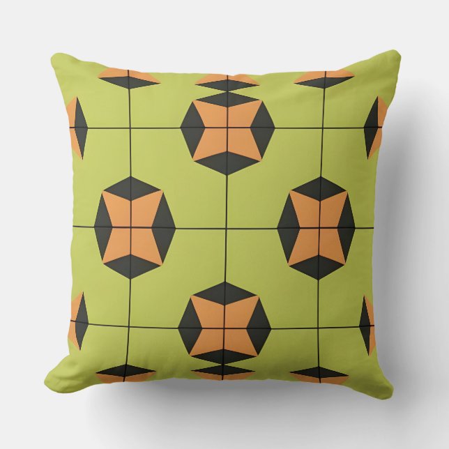 Geometric Tile Pattern with Bright Colours Cushion (Front)