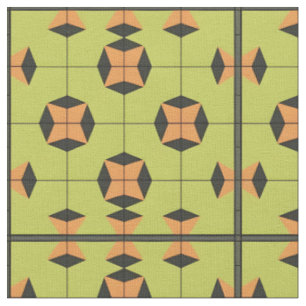 Geometric Tile Pattern with Bright Colours Fabric