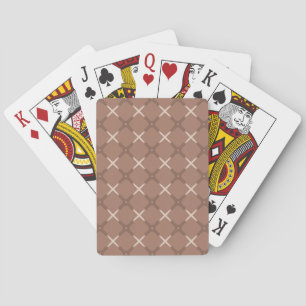 Geometric Tile Pattern with Mocha Brown and Cream Playing Cards