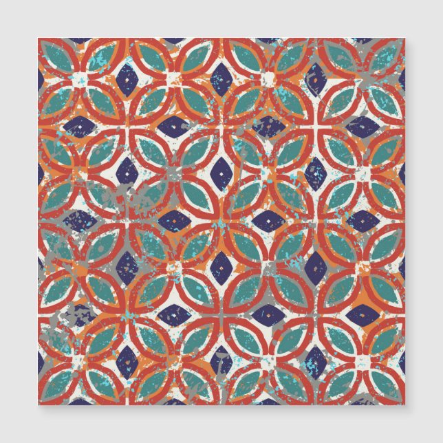 Geometric tiles: ethnic vintage background. (Front)