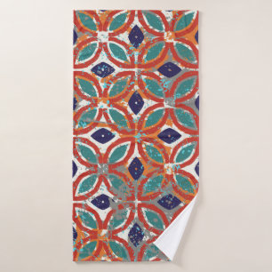 Geometric tiles: ethnic vintage background. bath towel