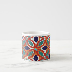 Geometric tiles: ethnic vintage background. espresso cup