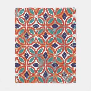 Geometric tiles: ethnic vintage background. fleece blanket