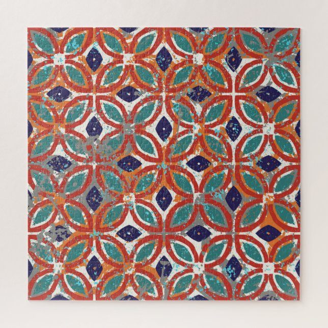Geometric tiles: ethnic vintage background. jigsaw puzzle (Vertical)