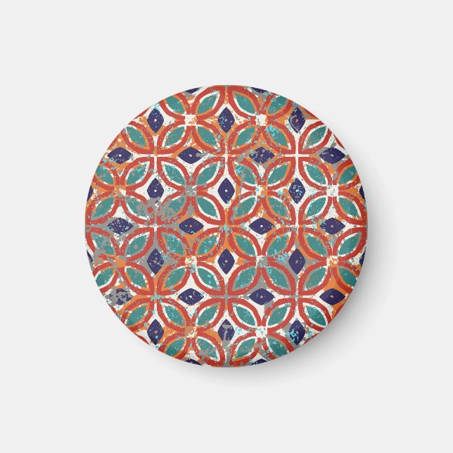 Geometric tiles: ethnic vintage background. magnet (Front)