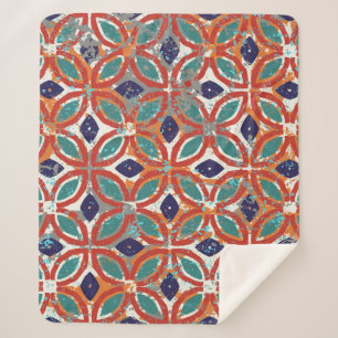Geometric tiles: ethnic vintage background. sherpa blanket