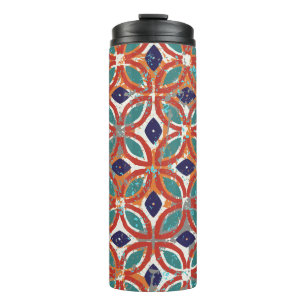 Geometric tiles: ethnic vintage background. thermal tumbler