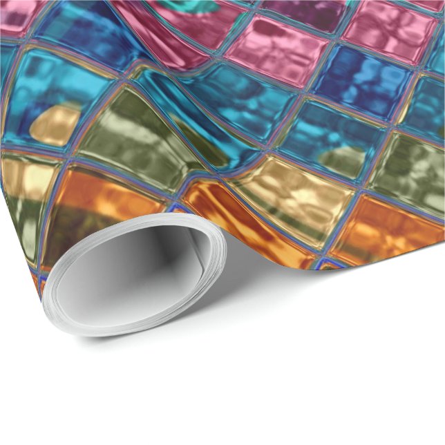 Geometric Tiles Mosaic Pattern #8 Wrapping Paper (Roll Corner)