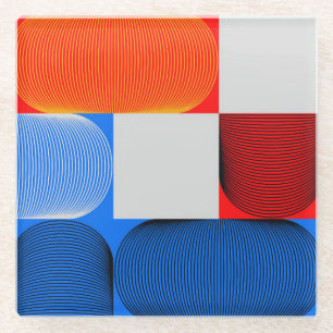 Geometric transition: abstract vintage pattern. glass coaster
