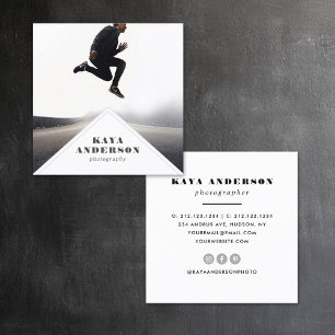 Geometric   Trendy Modern Minimal Photography Square Business Card