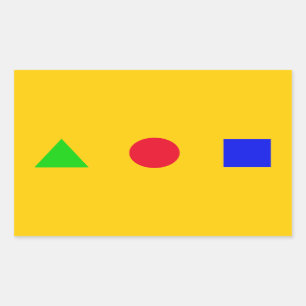 geometric - triangle, circle and square rectangular sticker