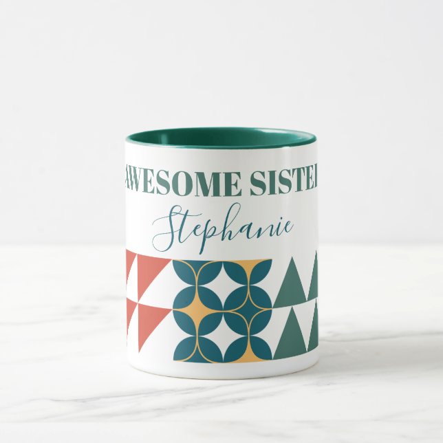 Geometric Triangle Circle Petal Shape Mug (Center)