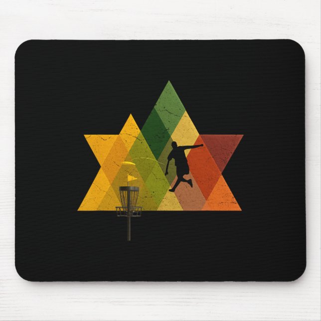 Geometric Triangle Disc Golf Sport Player Outdoor  Mouse Pad (Front)