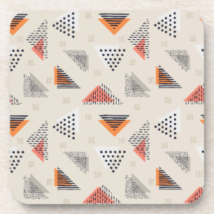 Geometric Triangle Hand Drawn Pattern Coaster