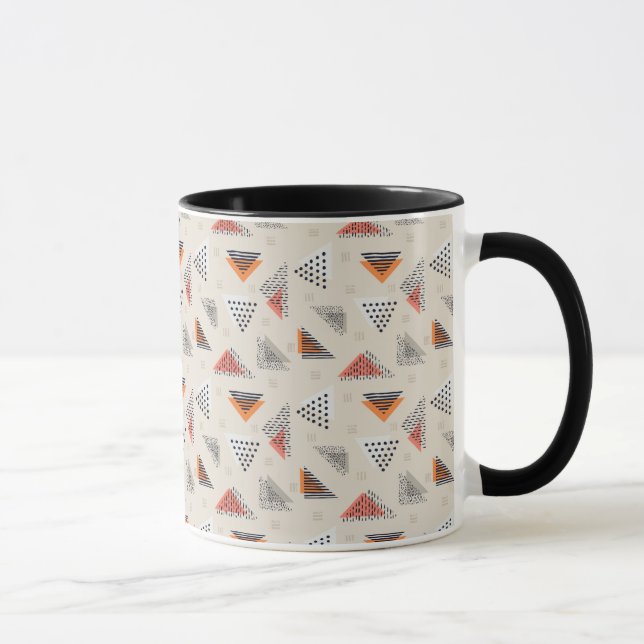 Geometric Triangle Hand Drawn Pattern Mug (Right)