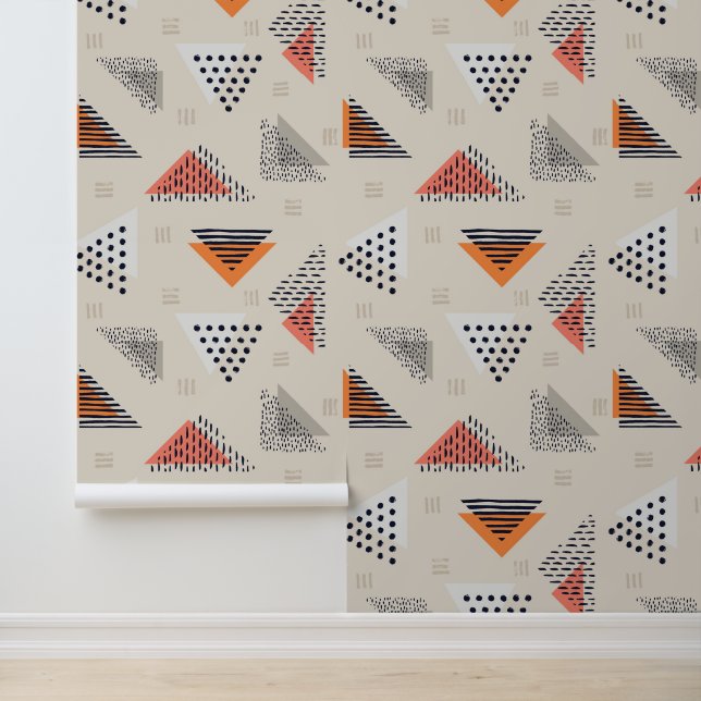Geometric Triangle Hand Drawn Pattern Wallpaper (Application)