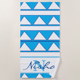 Geometric Triangle Monogram Beach Towel