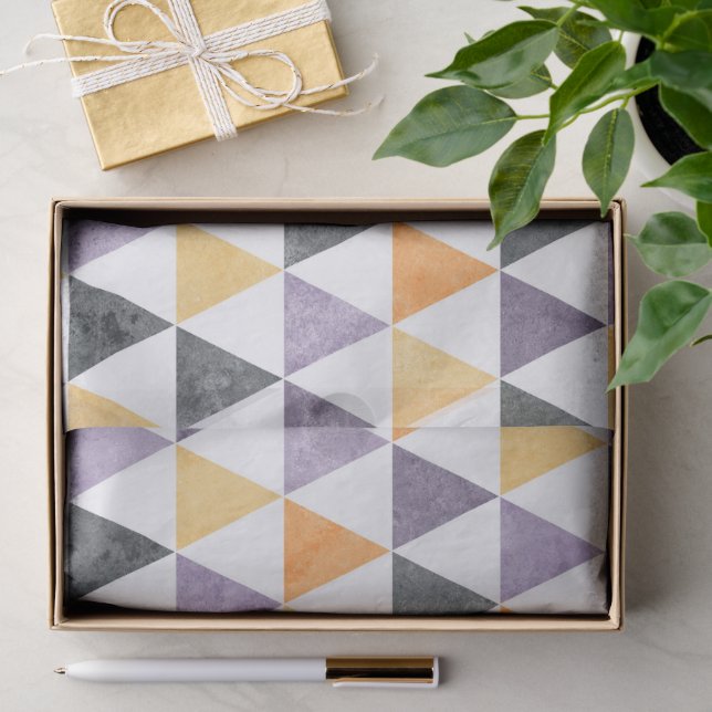Geometric Triangle Mosaic Seamless Pattern Tissue Paper (Gift)
