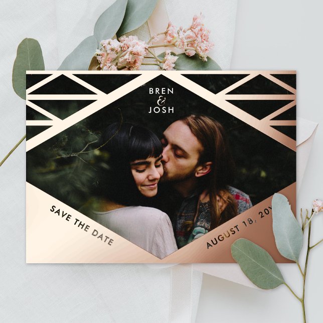Geometric Triangle New Wave Photo Save the Date Fo (Creator Uploaded)