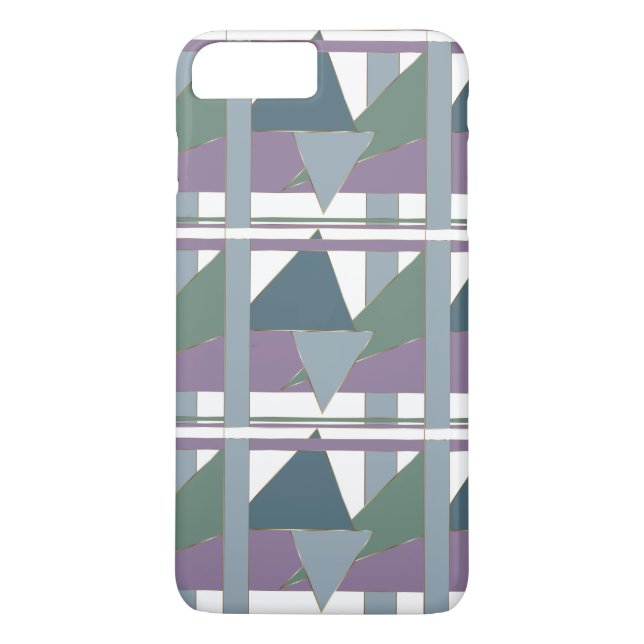 Geometric Triangle Pattern  Blue Violet Green Case-Mate iPhone Case (Back)